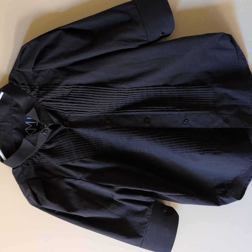 KMJ Black Tuxedo Dress Shirt - Picture 4 of 11